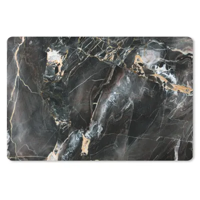 Produktbild von MuchoWow® Schreibtischunterlage Marmor - Schwarz - Gold - Muster 60x40 cm - XXL Mauspad - Großes Mauspad