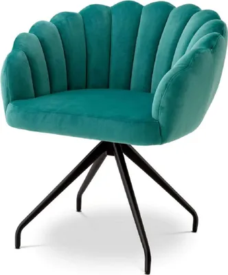 Produktbild von Casa Padrino Luxus Esszimmerstuhl Türkis / Schwarz 65,5 x 64 x H. 78,5 cm - Drehstuhl mit edlem Samtsoff - Esszimmer Möbel - Luxus Möbel - Luxus Einrichtung - Esszimmer Einrichtung