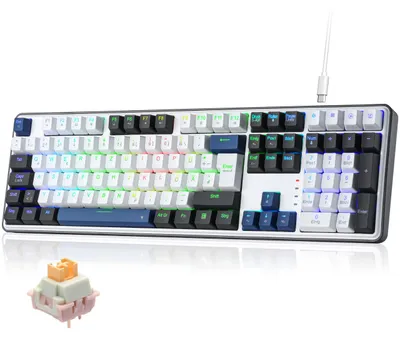 Obrázek produktu pro Mechanická klávesnice QWERTZ, kabelová, USB-C, kompaktní, 100% RGB, herní
