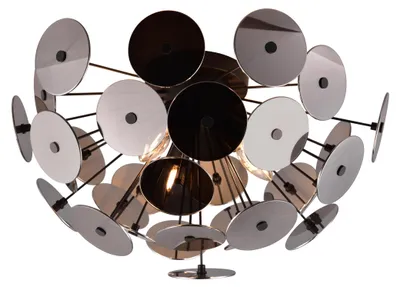 Image de Plafonnier DISCALGO chromé noir 3xE14x40W en verre, dimensions : 30x54x54 cm, IP20 Trio
