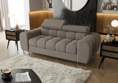 Productafbeelding van Bank Designersofa BASTIEN, 2-zits, bekleed met stof, kleur: grijs
