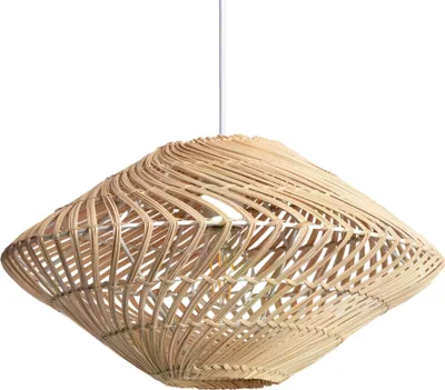 Zdjęcie produktu dla Lampa wisząca BOHO brązowa 1xE27x40W wiklina / rattan / słoma wym:177x50x50cm IP20 Abruzzo