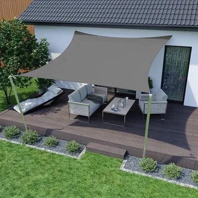 Produktbild von Famanu Sonnensegel wasserabweisend - grau 3 x 3 m