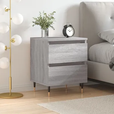 Produktbild von The Living Store Nachttisch Grau Sonoma 40x35x50 cm Holzwerkstoff