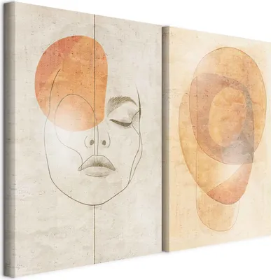 Immagine prodotto di murando - Quadri acustici XL Set Forme geometriche Stampa su tela 80x60cm 2 pezzi ciascuno 40x60cm Collage 2er Art Pannelli murali Isolamento acustico Tela Immagini Decorazione - a-H-10155-b-a