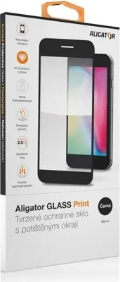 Produktbild von Aligator Ochranné tvrzené sklo GLASS PRINT, iPhone 14 Pro, černá, celoplošné lepení