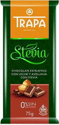 Produktbild von TRAPA Haselnussmilchschokolade mit Stevia 75 g