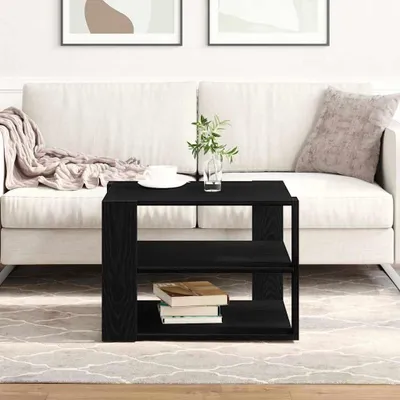 Productafbeelding van Maison Exclusive - Salontafel, zwart eikenhout, 58 x 58 x 40 cm, houtvezel
