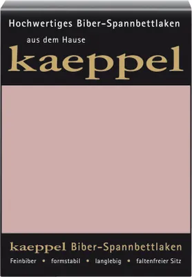 Produktbild von Kaeppel Biber Bettlaken Betttuch 100 x 200 cm Spannbettlaken 14 Farben Uni, Farbe:Rosé