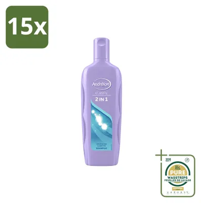 Image de 15 x Shampooing 2-en-1 Andrélon - 450 ml - Pack économique - 15 pièces
