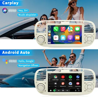 Produktbild von Autoradio für FIAT 500 – Multimediaradio – Autoradio – Navigationssystem – Einbauradio – Android 13 System
