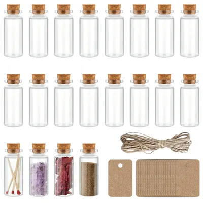 20 Mini-Glasflaschen mit Korken, 10 ml, Reagenzgläser, Set