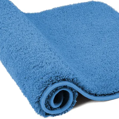 Produktbild von Mikrofaser-Badematte, Fußmatte, 2 cm extra dicker Badevorleger, super saugfähiger Badevorleger 60 x 120 cm, blau