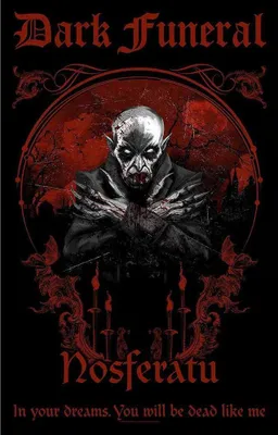 Image de Dark Funeral - Poster "Nosferatu", Tissu RO10657 (Taille unique) (Noir/Rouge)