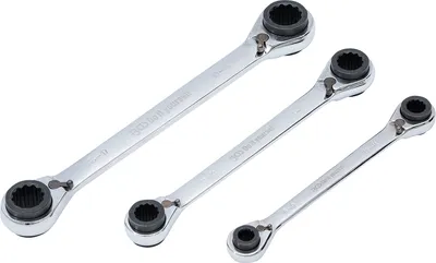 Produktbild von BGS 4-in-1-Ratschenschlüssel-Satz - 3 Stück - 6837