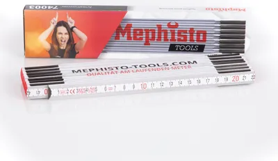 Produktbild von Mephisto Gliedermaßstab / Zollstock / Meterstab / Messwerkzeug 3 Meter Länge