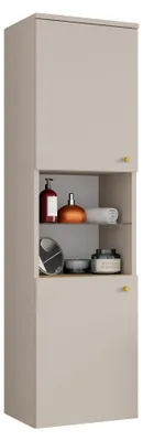 Produktbild von MIRJAN24 Badezimmerschrank Kertos, Badmöbel Hochschrank, Badezimmer (Farbe: Wüstensand / Wüstensand + Eiche Cremona)