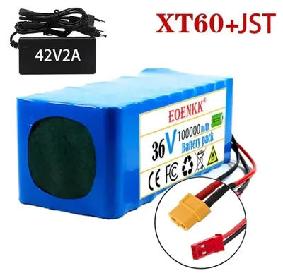 Obrázok produktu pre Lítiová batéria 36V 100Ah - 10S4P, akumulátor pre elektrické bicykle a skútre - 1000W s BMS - konektory XT60-JST, rozmer 188×78×66 mm, hmotnosť 1,8 kg