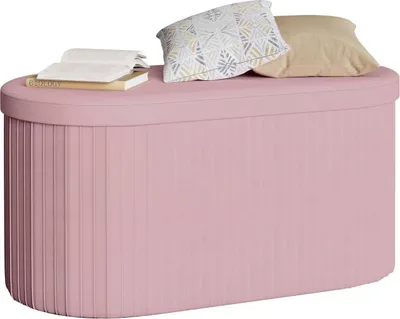 Produktbild von WOLTU Sitzhocker mit Deckel Stauraum, faltbar gepolstert, aus Velvet, MDF, 76x38x38 cm : Rosa Farbe: Rosa