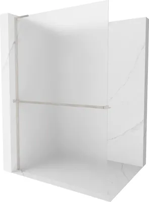 Zdjęcie produktu dla Mexen Kioto+ L ścianka prysznicowa z półką 100 x 200 cm, szkło matowe, nikiel szczotkowany - 800-100-123-97-30