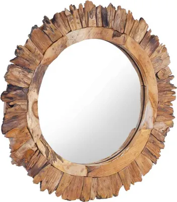 Produktbild von vidaXL Wandspiegel 60 cm Teak Rund