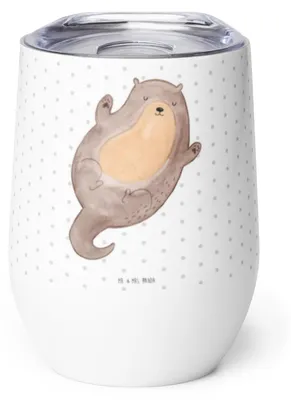 Produktbild von Mr. & Mrs. Panda thermosbecher Otter Umarmen - Weiß - Geschenk, Thermo Becher, glühweinbecher, kaffee tasse, Optimistisch, Edelstahl Weinbecher, Seeotter See, Hallo