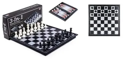 Produktbild von Magnetisches, flexibles 3-in-1-Schachspiel, 25 x 25 x 2 cm