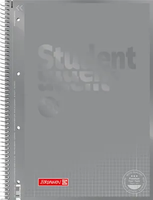 Immagine prodotto di BRUNNEN 1067928192 Collegeblock Student Premium Colour Code A4 quadrato, con linea di margine interna ed esterna, Lin. 28 Copertina: argento