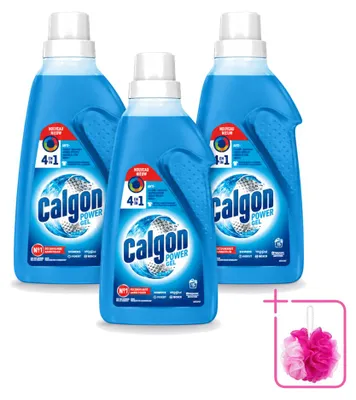 Image de 3 flacons de Calgon 3-en-1 ActiClean, gel nettoyant pour lave-linge - 750 ml - Pack économique - 3 pièces