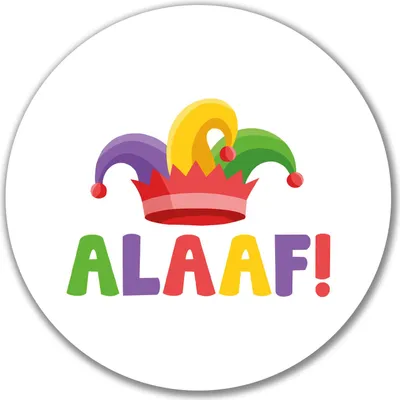 Produktbild von Huuraa Aufkleber Alaaf Narrenkappe 10cm rund Sticker Geschenkidee