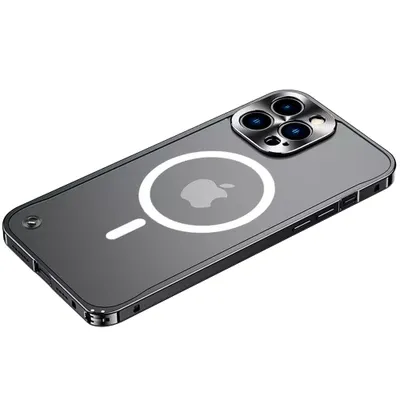 Obrázek produktu pro Kovový magnetický Magsafe kryt na Apple iPhone 15, černý