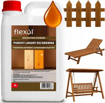 Obrázek produktu pro Přírodní lněná politura na dřevo vařená 2L FLEXOL FAST OIL