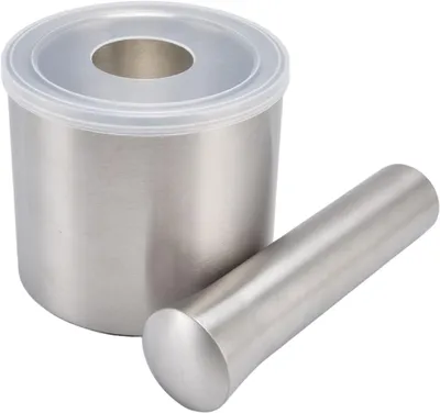 Produktbild von Mörser und Stößel-Set, Edelstahl-Mörser mit Gewürzmühlenabdeckung (gerader Knoblauchstößel)