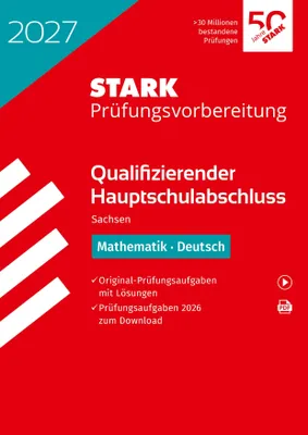 Produktbild von STARK Mathematik, Deutsch - Qualifizierender Hauptschulabschluss 2027 Sachsen - Prüfungsvorbereitung