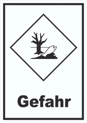 Produktbild von Schild Kenn­zeichen Umwelt­gefähr­dend Gefahr Fisch Wasser Baum hochkant A2 (420x594mm)