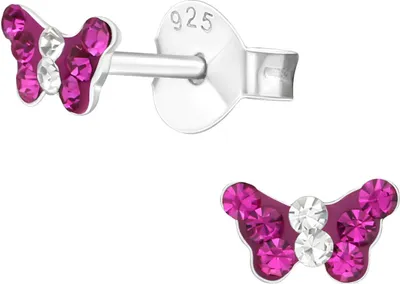 Produktbild von Kinder Ohrstecker Silber Ohrringe Schmetterling mit Zirkonia