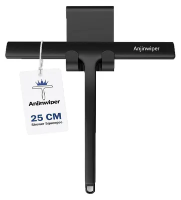 Immagine prodotto di Spazzola per doccia in silicone, nera, 25 cm, con supporto