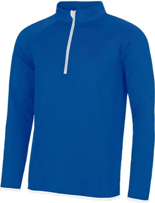 Produktbild von Just Cool JC031 | Herrn Cool 1/2 Zip Sweat +UV-Schutz - Farbe: Royal Blue/Arctic White - Größe: S