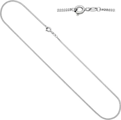 Produktbild von JOBO Panzerkette 333 Gold Weißgold 1,7 mm 60 cm Kette Halskette Weißgoldkette