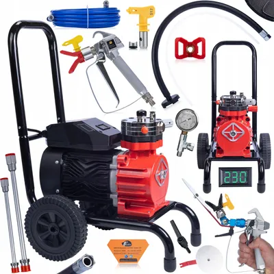 Obrázok produktu pre Rosfix Red Strong Storm 1100 RSS05 3500 W 22 MPa 18 l/min Striekacia Pištoľ na Farbu + Rezačka Farby + 50 cm Nadstavec