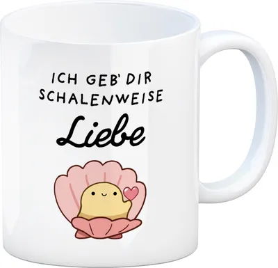 Produktbild von Jelly & Friends Muschel Kaffeebecher mit Spruch Ich geb‘ dir schalenweise Liebe