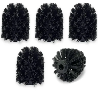 Produktbild von Ersatzbürstenkopf für Edelstahl-WC-Bürste, WC-Bürstenkopf, 5 Stück, 7 x 7 x 9 cm, schwarz