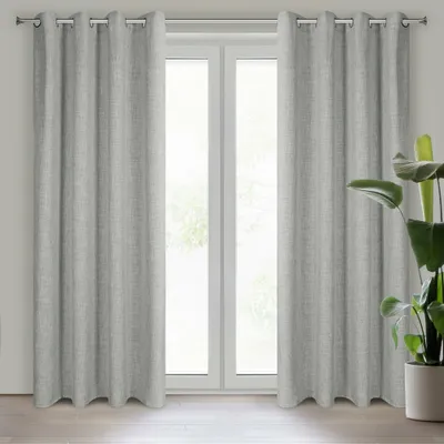 Produktbild von Vorhang ROMA silber 140x250 cm  Ösen Ösenvorhang