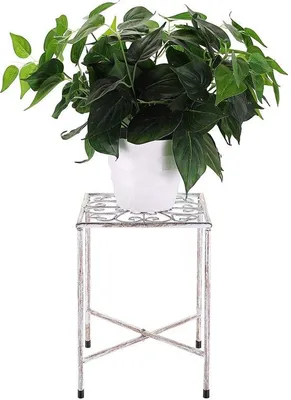 Immagine prodotto di Portavasi in metallo, porta-fiori per interni ed esterni, bianco (pianta non inclusa)