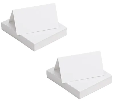 Tischkarten blanko weiß, 100 Stück, 10 x 9 cm, für Hochzeit & Events