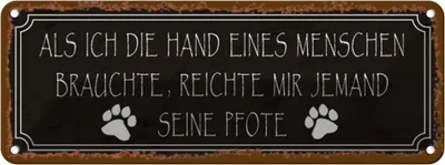Produktbild von vianmo Blechschild 10x27 cm als ich Hand eines Menschen brauchte Spruch Zitat
