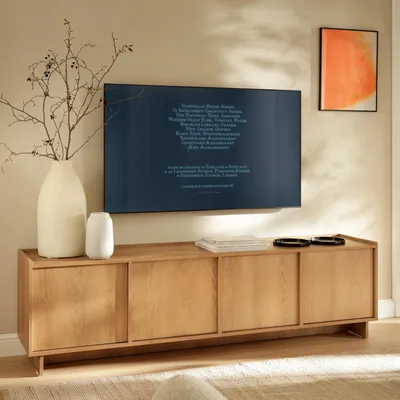 Obrázek produktu pro Televizní skříňka SUNA 195 cm, karamelový dub, 4 dvířka s funkcí Push-To-Open