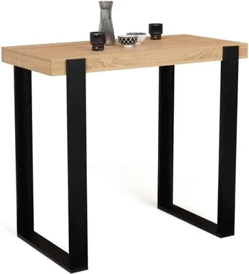 Produktbild von Famanu Bartisch 113 cm Holz und Schwarz - Modernes Design