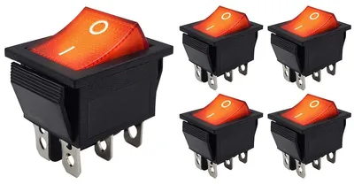 Produktbild von ProRide Wippschalter ON/OFF KCD4-202 - 3-polig - 30 x 22 mm - Rot - 5 Stück