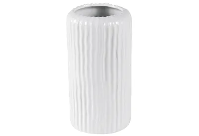Produktbild von my basics 4010/30 Vase 'Rillen' Keramik glasiert H 30 cm; Ø 16,5 cm, weiß (1 Stück)